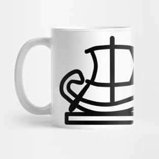 Egyptian Hieroglyphs Ship under Sail Mug